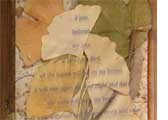 "Beloved"   Mixed Media – Collage 2009 8” x 11” x 2”  Silver, copper and glass seed beads, tintype  photograph, dried flowers and leaves, copper leaf. Inspired by Pablo Neruda’s, The Dead Woman